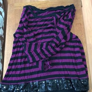 Burgundy and black stripped top